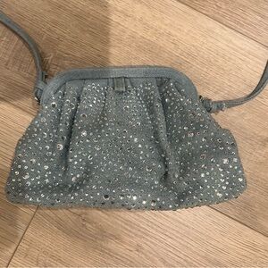 Zara pleated denim crossbody bag